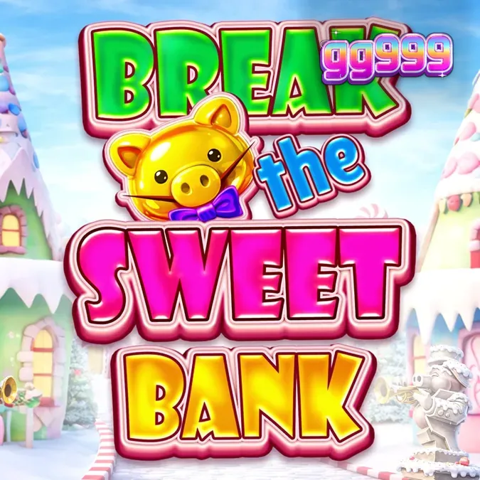 Tampilan visual slot Break the Sweet Bank dengan latar belakang dunia permen yang penuh warna.